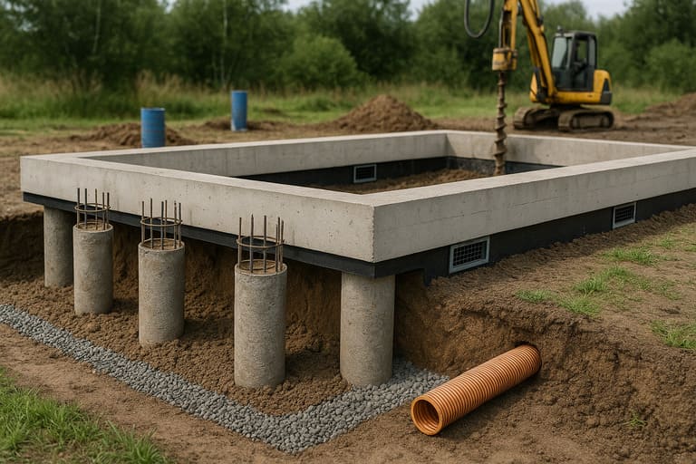 Буронабивной фундамент — плюсы и преимущества