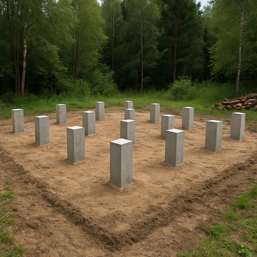 Столбчатый фундамент под баню 6×6